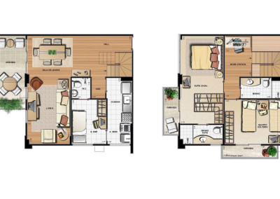 Flexible arrangement duplex apartment